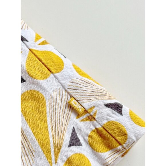 Girl's OKAIDI Yellow Grey Abstract Heart Print Cotton Fit & Flare Dress, Size 4 - Picture 8 of 13